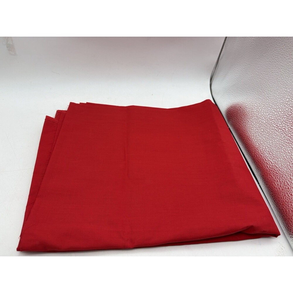 Solid Red Cotton Fabric 3.5 Yards Sewing Quilting Crafts Holiday Decor
